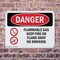 Signmission Flammable Gas Keep Fire Or Flame Away Danger Sign, Plastic, 14in W x 10in L, 2PK OS-2PACK-DS-P-1014-L-1235 - alternate 2
